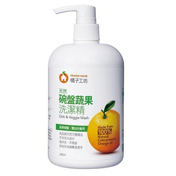 《橘子工坊》 天然碗盤蔬果洗潔精 (500ml/瓶)(12入)
