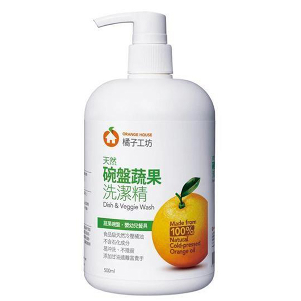 《橘子工坊》 天然碗盤蔬果洗潔精 (500ml/瓶)(12入)